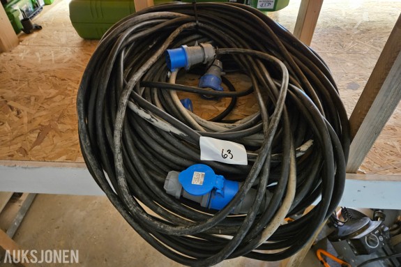 Skjøtekabel med Malmbergs 32A CEE - plugg og kobling - 200-250V - IP44
