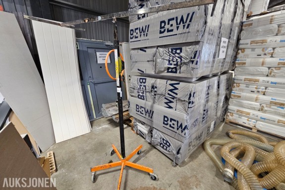 Workman Plateheis - drywall lift for himling- og veggplater - løftehøyde 3,18 meter - stjerneformet base med fem svinghjul