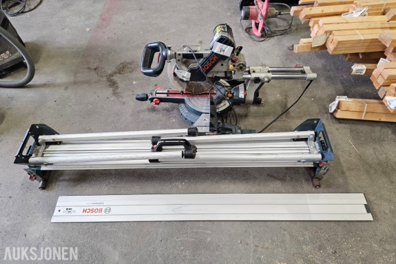 Bosch GCM 10 SD Professional kapp- og gjærsag - sagblad Ø254 mm - med Bosch GTA 3800 sagbukk - og Bosch FSN 1600 føringsskinne