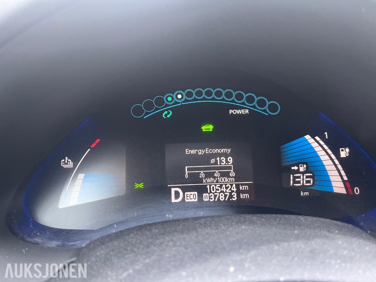2013 Nissan Leaf, 105 424 km, Automat, Cruisekontroll, Ryggekamera, Skinnseter