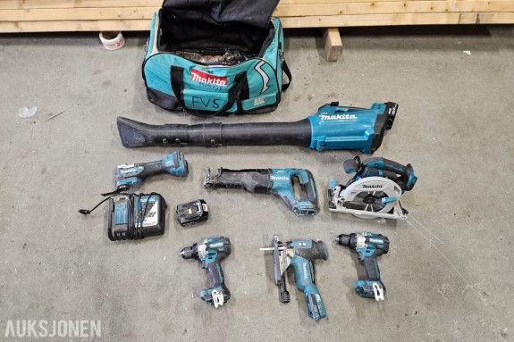 Makita 18V LXT verktøypakke - sirkelsag DHS680 - bajonettsag DJR187 - multiverktøy DTM52 - løvblåser DUB184