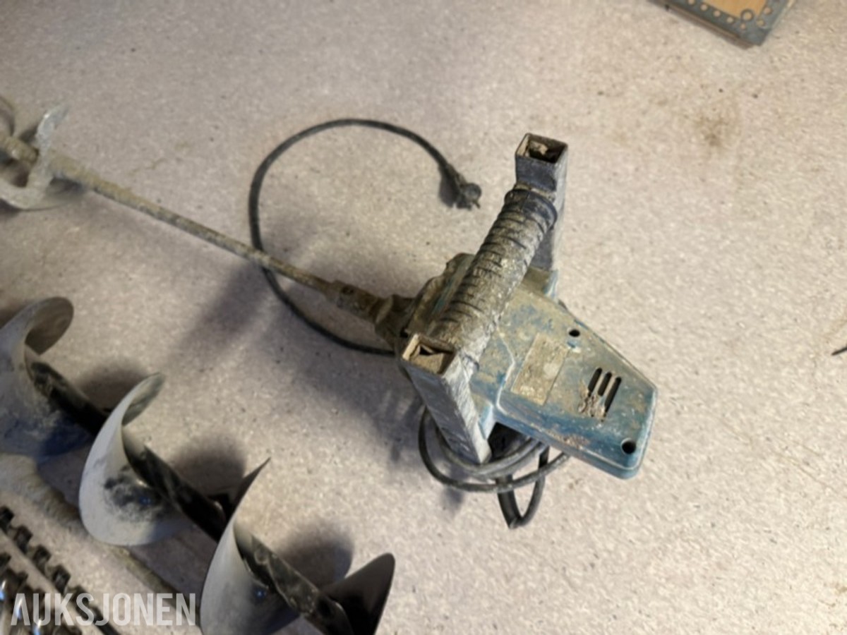 Verktøyparti – Makita LW1400, jordbor, blandemaskin og bor
