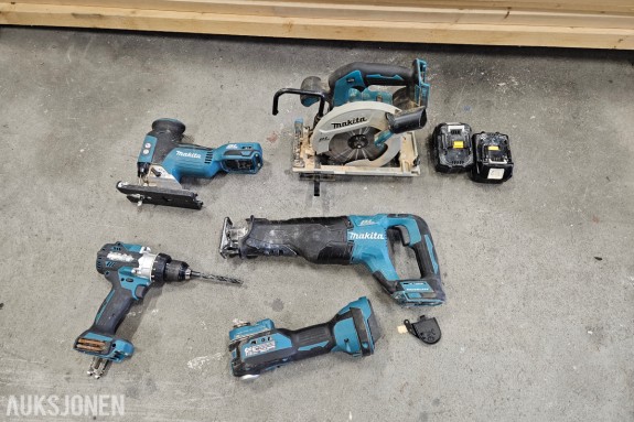 Makita 18V verktøypakke - sirkelsag DHS680 - bajonettsag DJR187 - stikksag DJV181 - multikutter DTM52 - bor-/skrumaskin DDF486