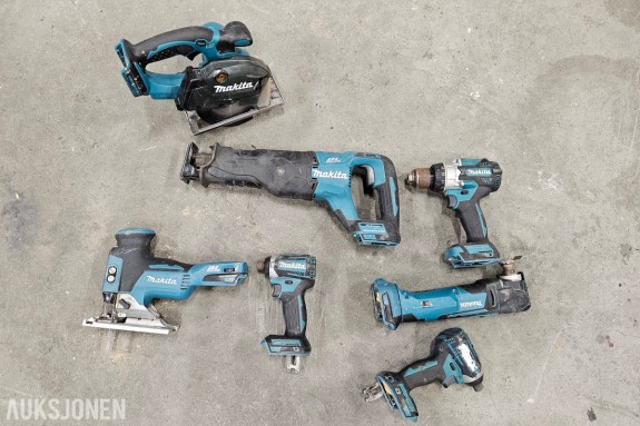 Makita 18V LXT verktøysett - metallsag DCS552 - bajonettsag DJR187 - stikksag DJV181 - multiverktøy DTM51 - to slagtrekkere