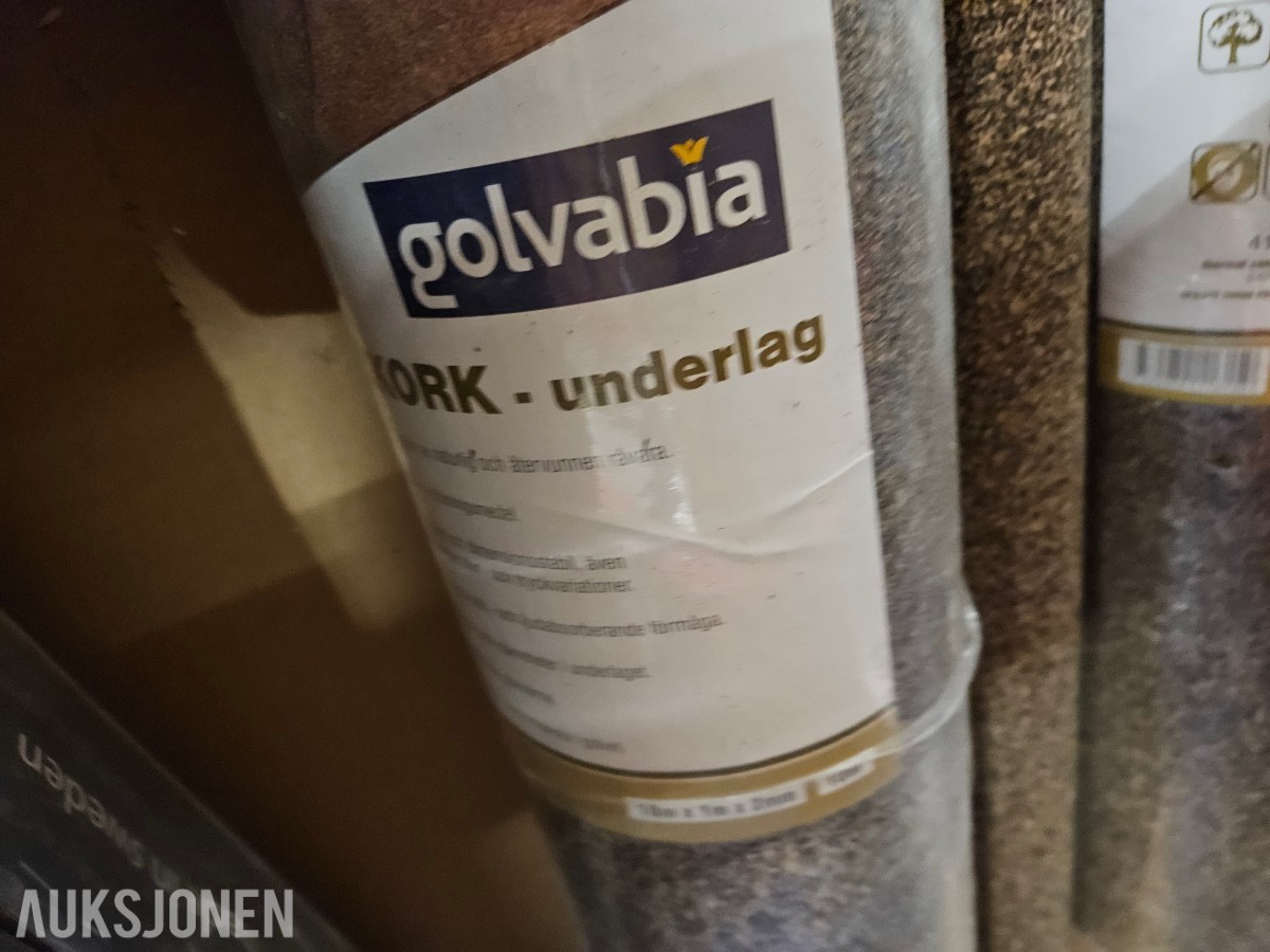 Parti gulvmateriell - Golvabia parkettbord - gummikork underlag