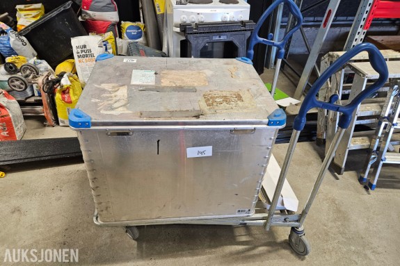 Zarges aluminiumskasse - Eurobox - om lag 76 x 57 cm - hengslet lokk med hasper