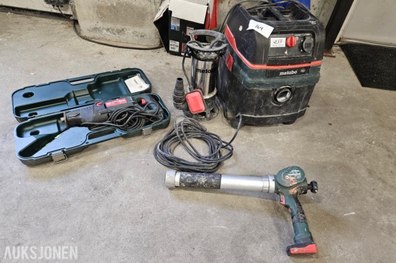 Metabo verktøypakke - bajonettsag PSE 1200 - lensepumpe PS 18000 SN - byggstøvsuger ASR 25 L SC - fugepistol KPA 10.8
