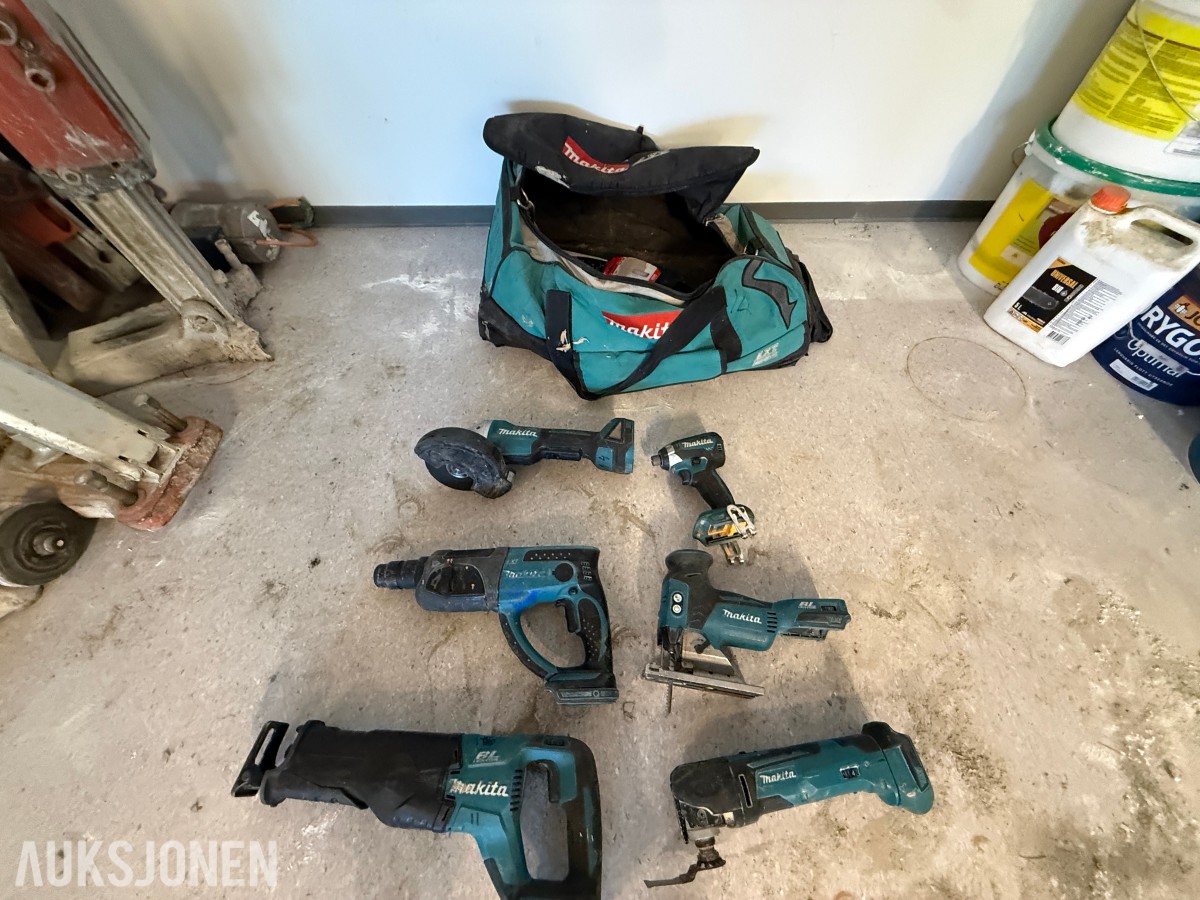 Makita 18V LXT batteriverktøy – 6 maskiner inkl. verktøybag