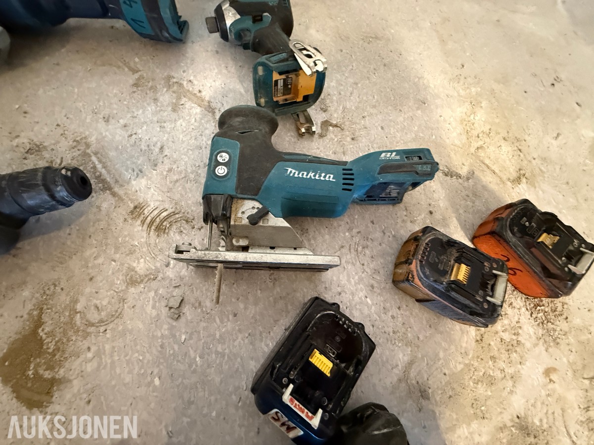 Makita 18V LXT batteriverktøy – 6 maskiner inkl. verktøybag