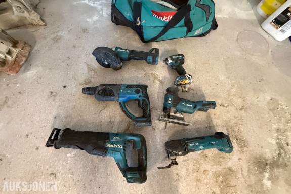Makita 18V LXT batteriverktøy – 6 maskiner inkl. verktøybag