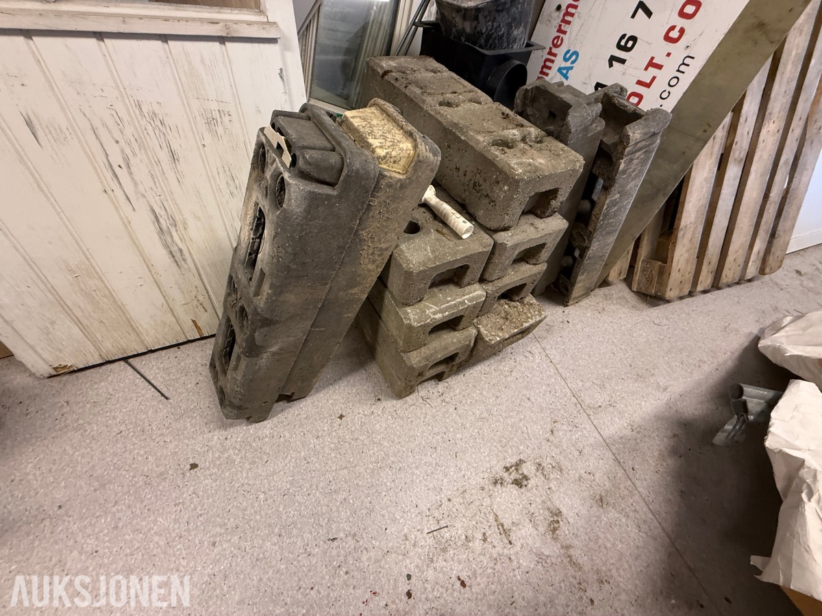 Parti støtte-/ballastvekter i betong – diverse størrelser