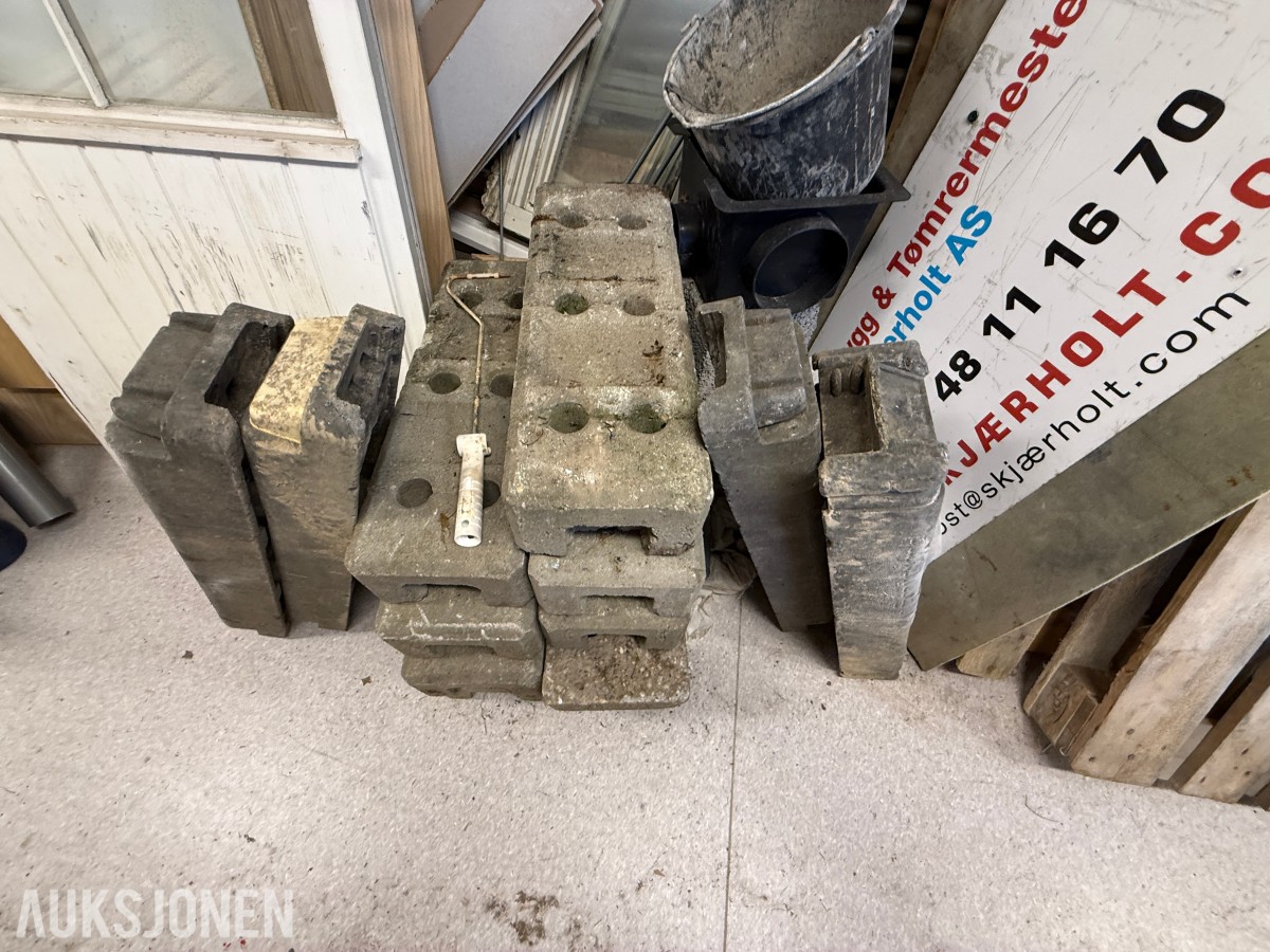 Parti støtte-/ballastvekter i betong – diverse størrelser