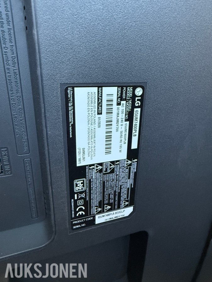 LG 65 tommer tv. 