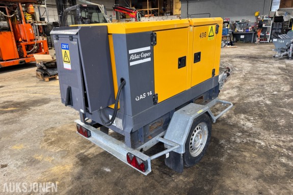 2013 Atlas Copco QAS 14 STRØMAGGREGAT, 230/400 V, 3 968 T