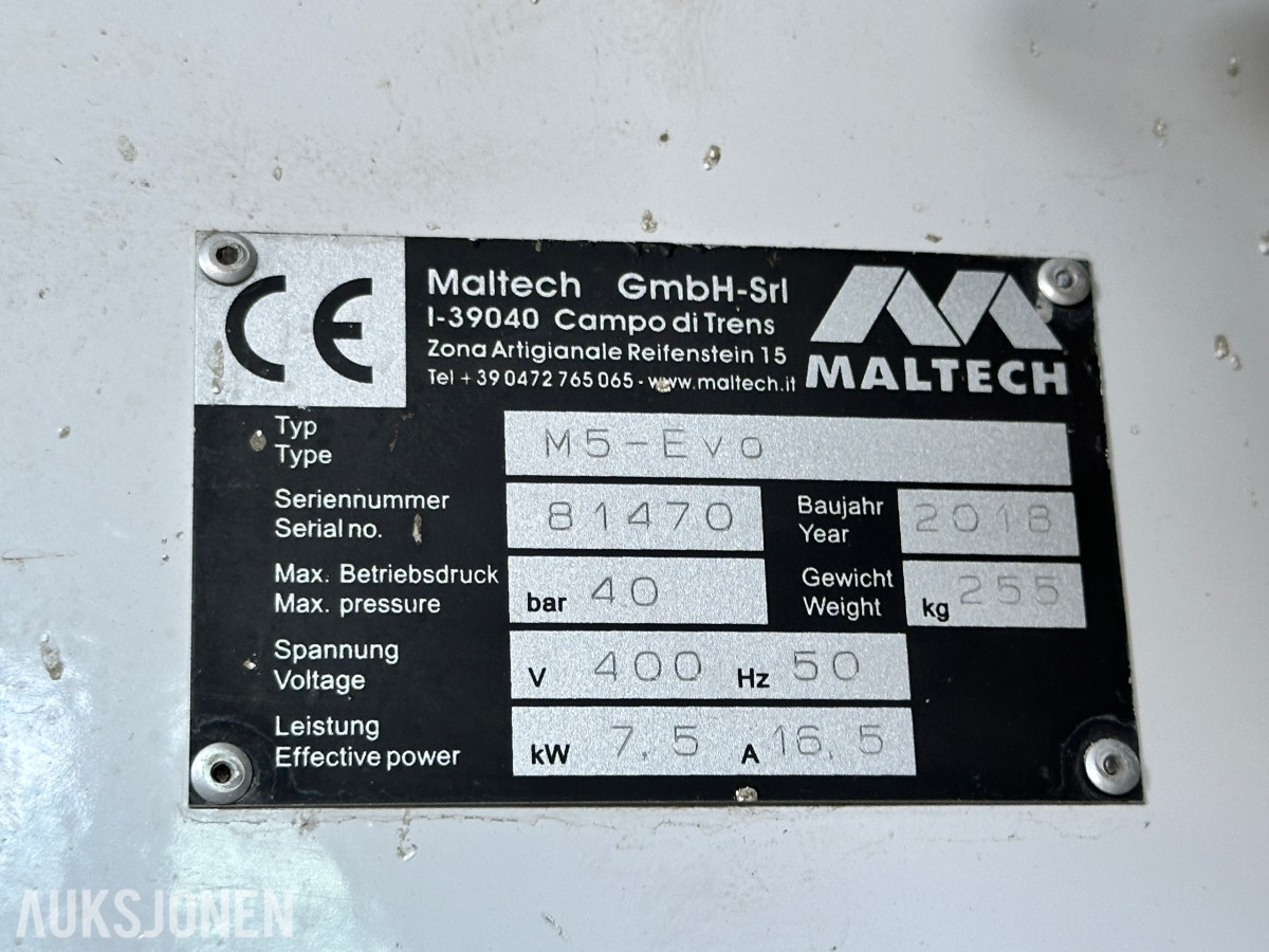 2018 Maltech M5-EVO blandepumpe / mørtelpumpe