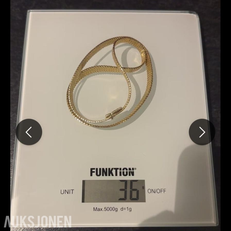 Gull halskjede 36 gram, 14k