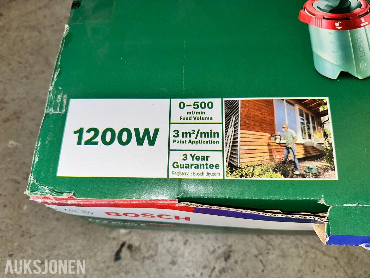 Verktøypakke – Bosch malingssprøyte, Black & Decker løvblåser og vinkelsliper