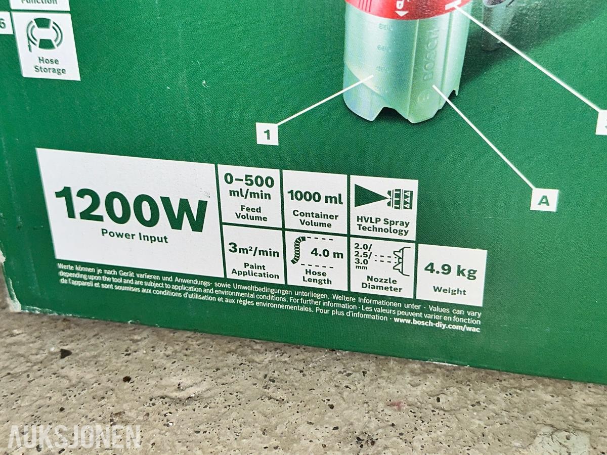 Verktøypakke – Bosch malingssprøyte, Black & Decker løvblåser og vinkelsliper
