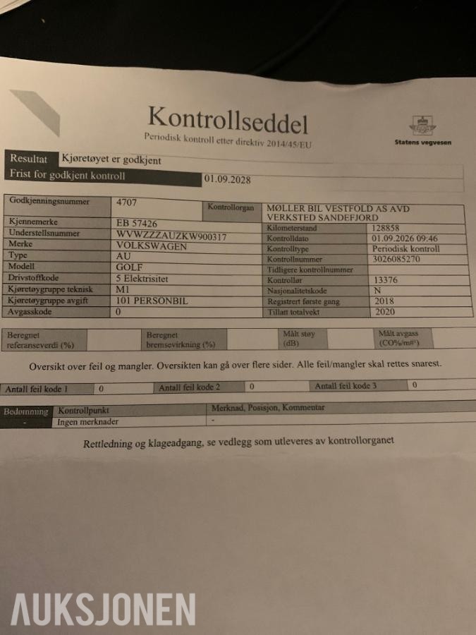 2019 Volkswagen E-Golf 136hk Adaptiv cruisekontroll, Kupevarmer Nylig EU godkjent
