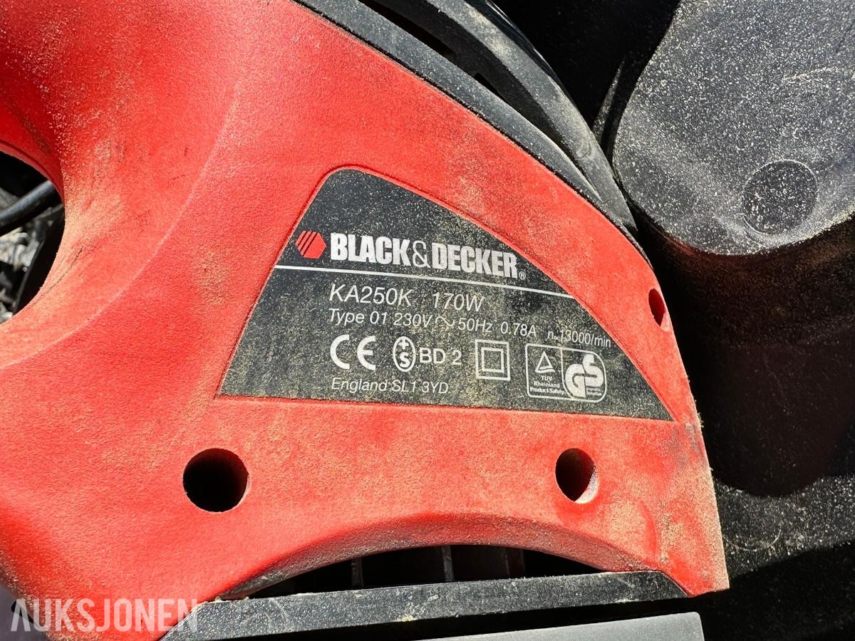 Verktøypakke med benksliper, båndsliper og Black & Decker slipemaskin  Black & Decker