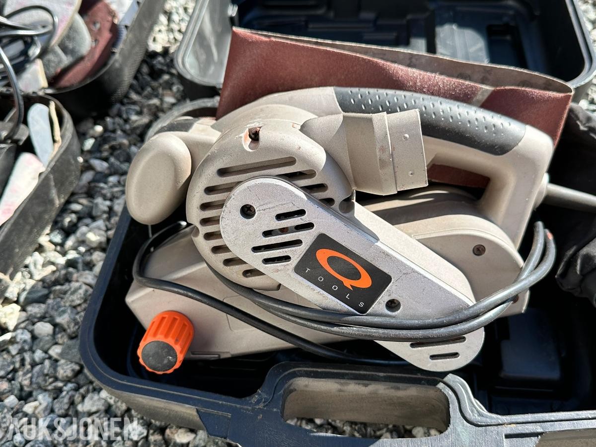Verktøypakke med benksliper, båndsliper og Black & Decker slipemaskin  Black & Decker