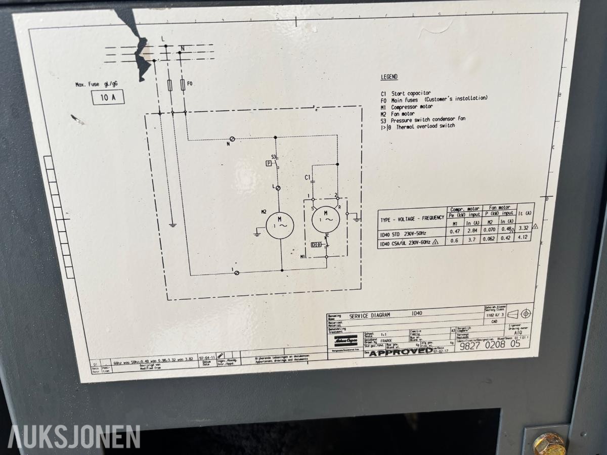 1999 Atlas Copco GA 15 FF skruekompressor 
