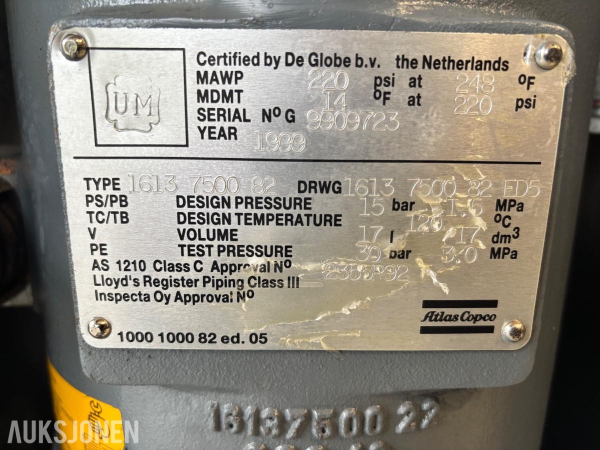 1999 Atlas Copco GA 15 FF skruekompressor 