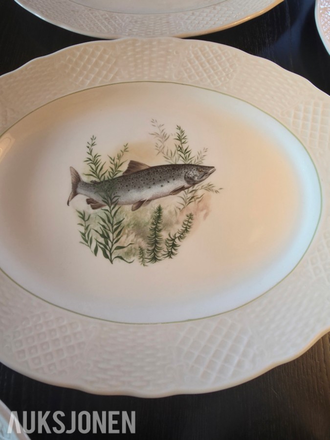 1900 Burleigh Ware fiskeservise i Ironstone Ironstone