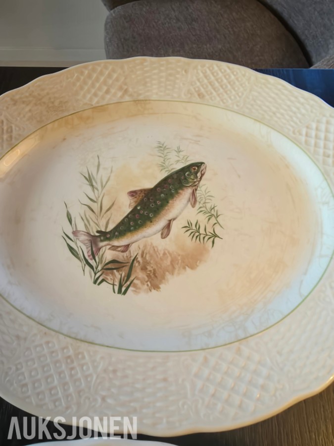 1900 Burleigh Ware fiskeservise i Ironstone Ironstone