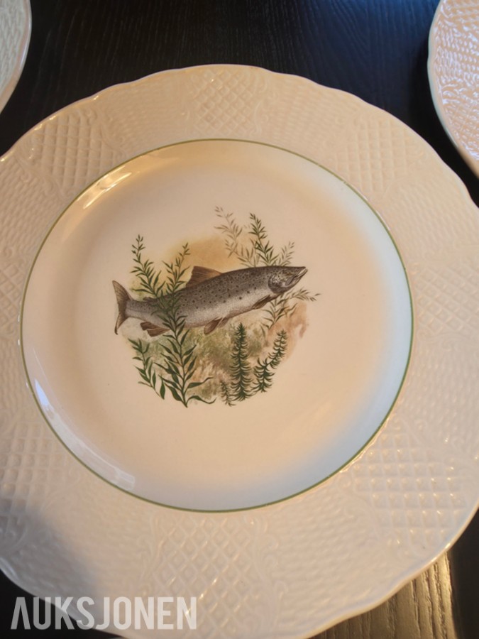 1900 Burleigh Ware fiskeservise i Ironstone Ironstone