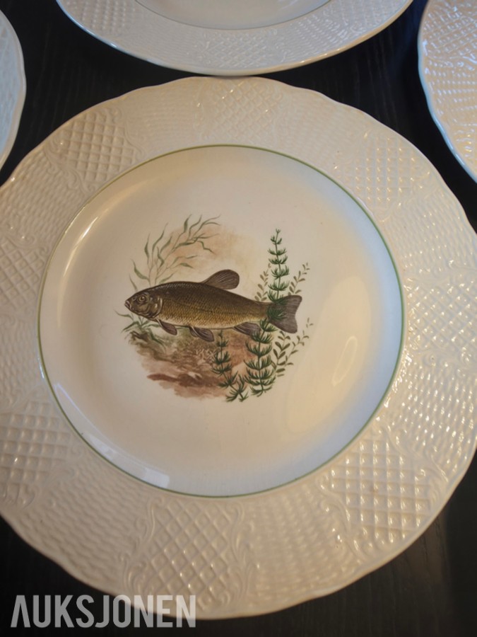 1900 Burleigh Ware fiskeservise i Ironstone Ironstone