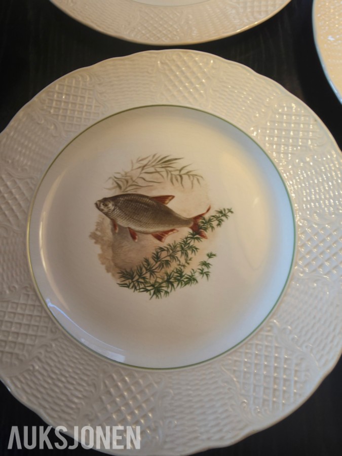 1900 Burleigh Ware fiskeservise i Ironstone Ironstone