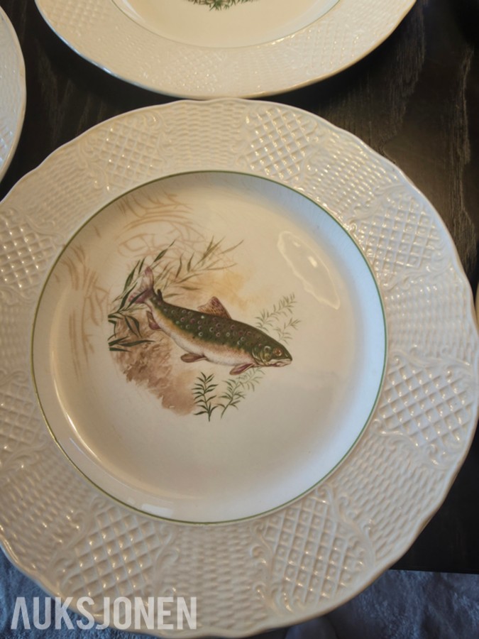 1900 Burleigh Ware fiskeservise i Ironstone Ironstone