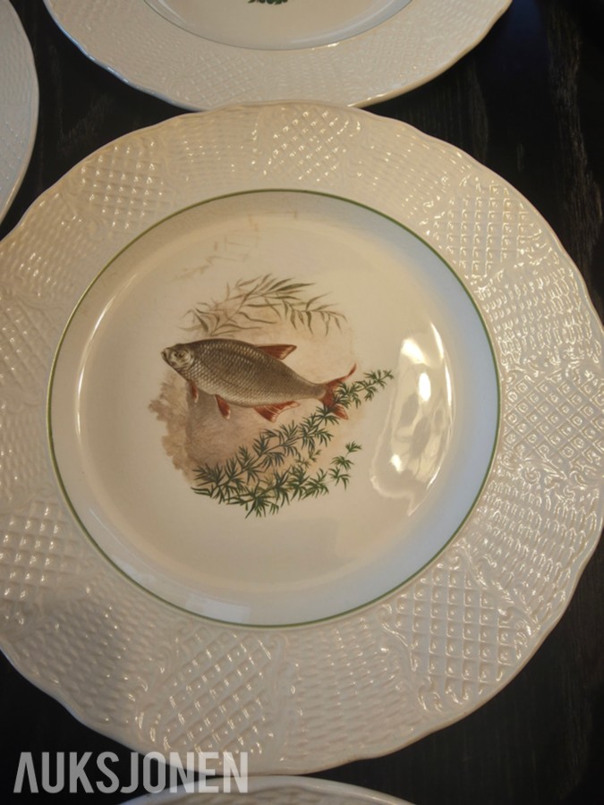 1900 Burleigh Ware fiskeservise i Ironstone Ironstone