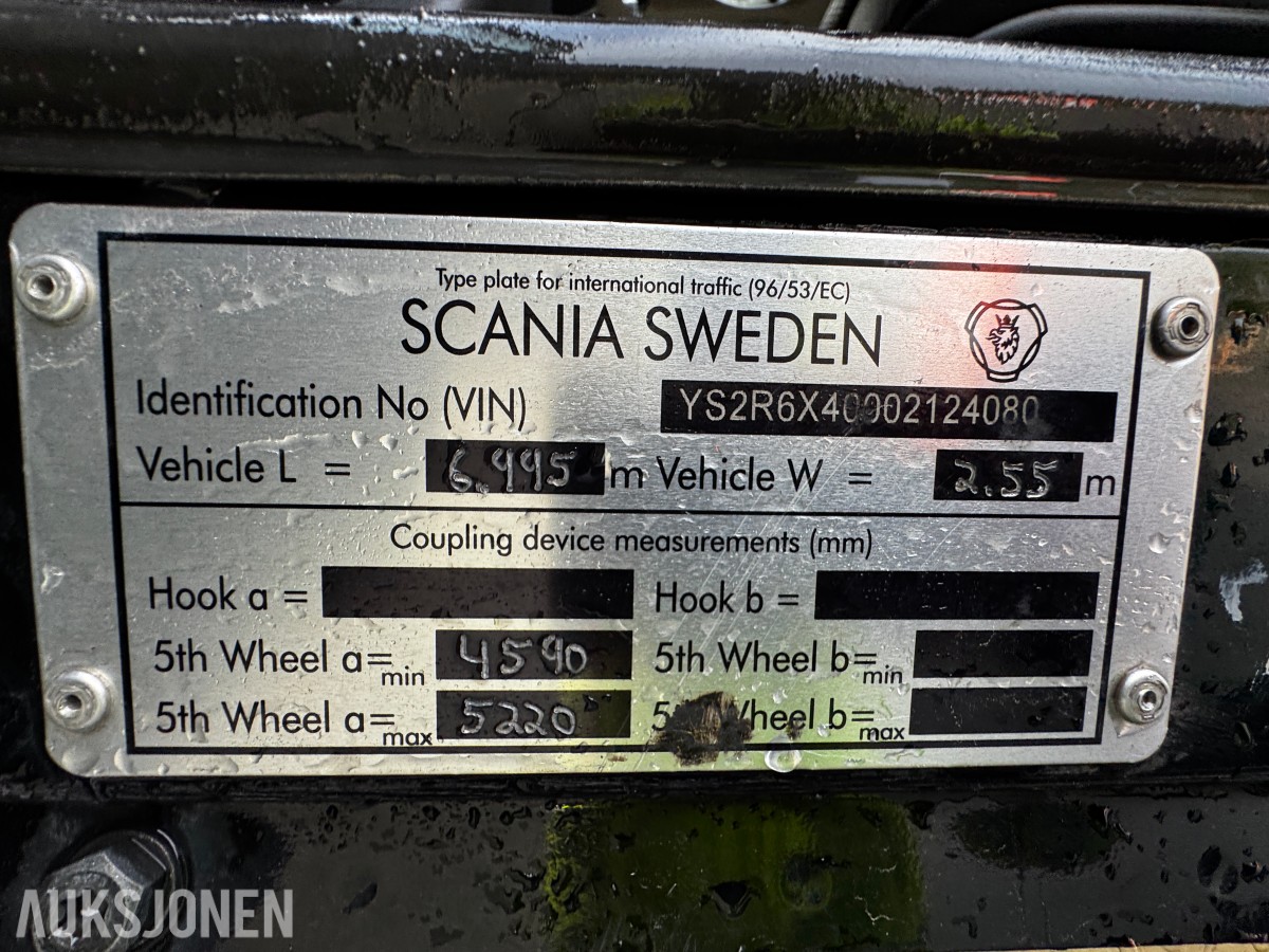 2016 Scania R580 Trekkvogn for tippsemi - 6x4 tandem - Euro 6 - Navreduksjon - Istrail tippsemipåbygg