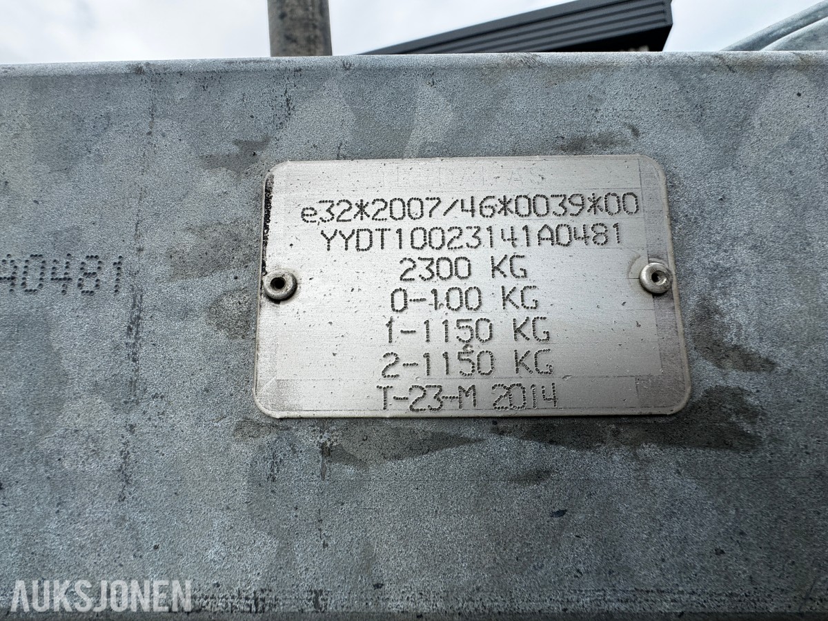 Tredal Maskinhenger T-23-M - Totalvekt 2300 kg