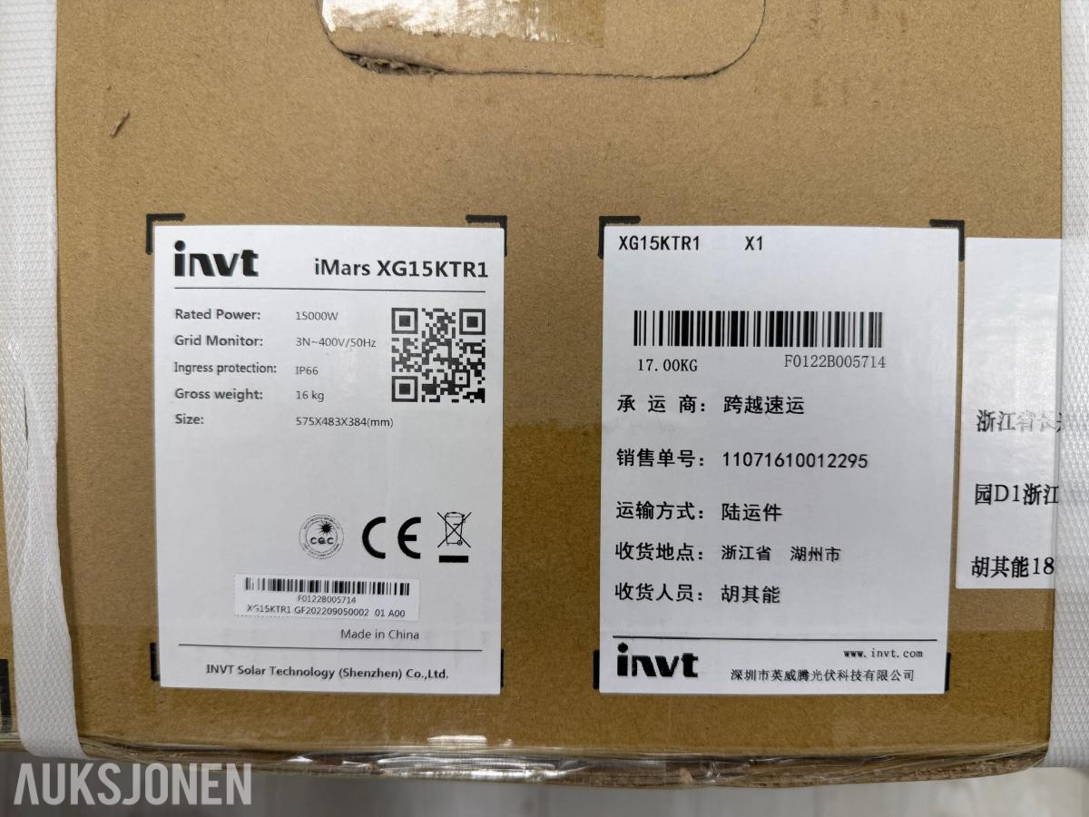 3 stk. Invt iMars XG15KTR1 solcelleinvertere