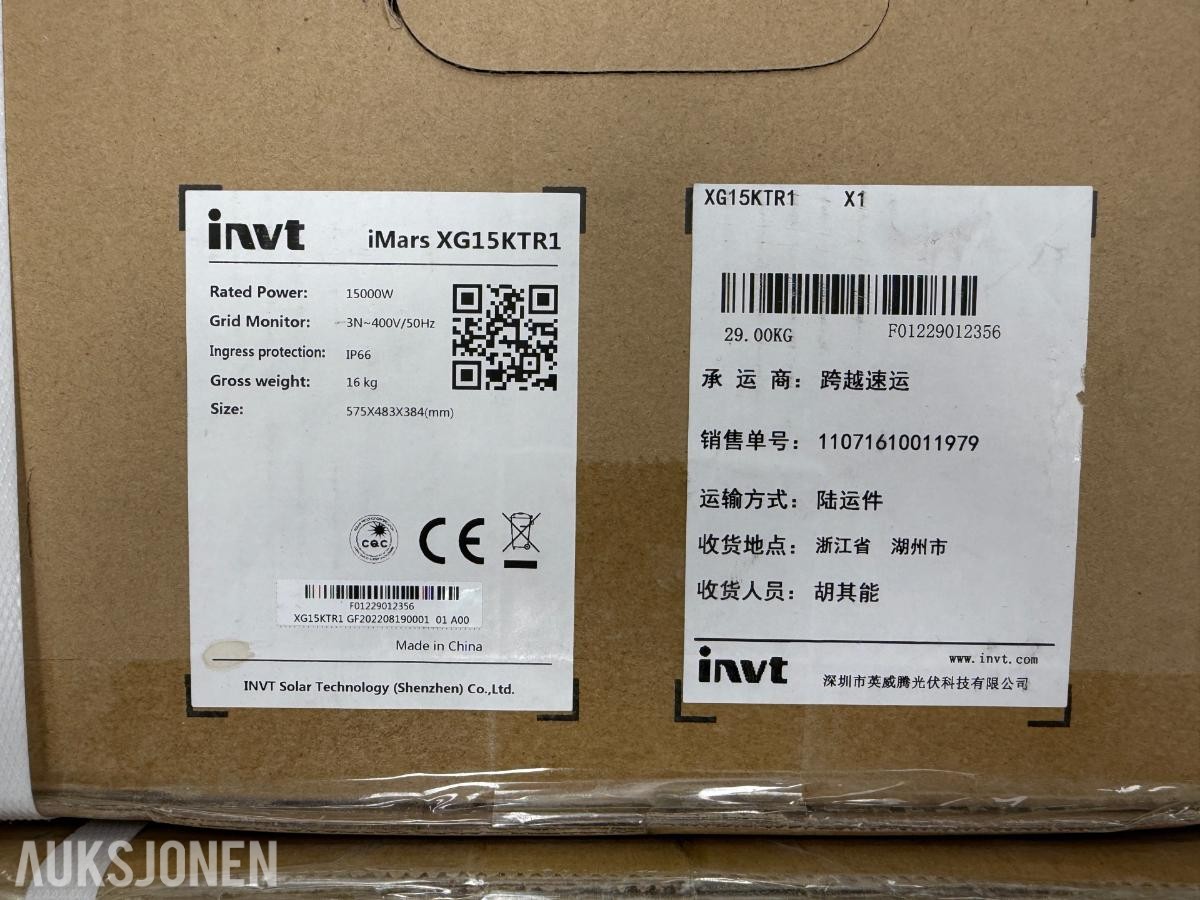 3 stk. Invt iMars XG15KTR1 solcelleinvertere