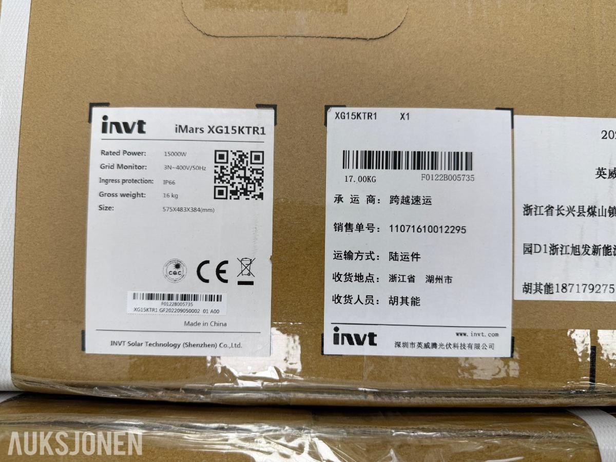 3 stk. Invt iMars XG15KTR1 solcelleinvertere