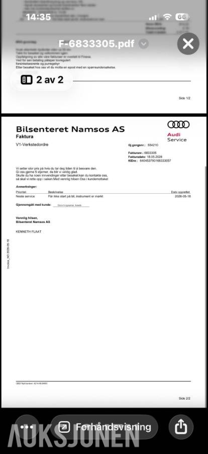 2007 Audi A6 2.0 Diesel, Automat, Skinninteriør, Hengerfeste, Reparasjonsobjekt