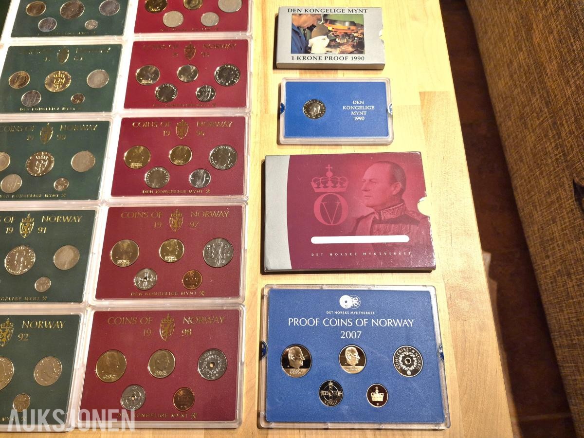Norges bank-Myntsett samling-Proof mynt 1981-1998, 2007
