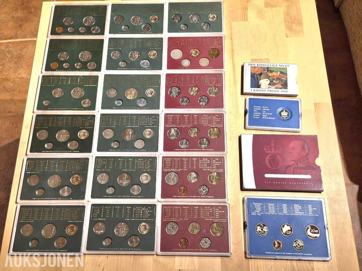 Norges bank-Myntsett samling-Proof mynt 1981-1998, 2007