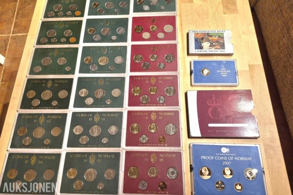 Norges bank-Myntsett samling-Proof mynt 1981-1998, 2007