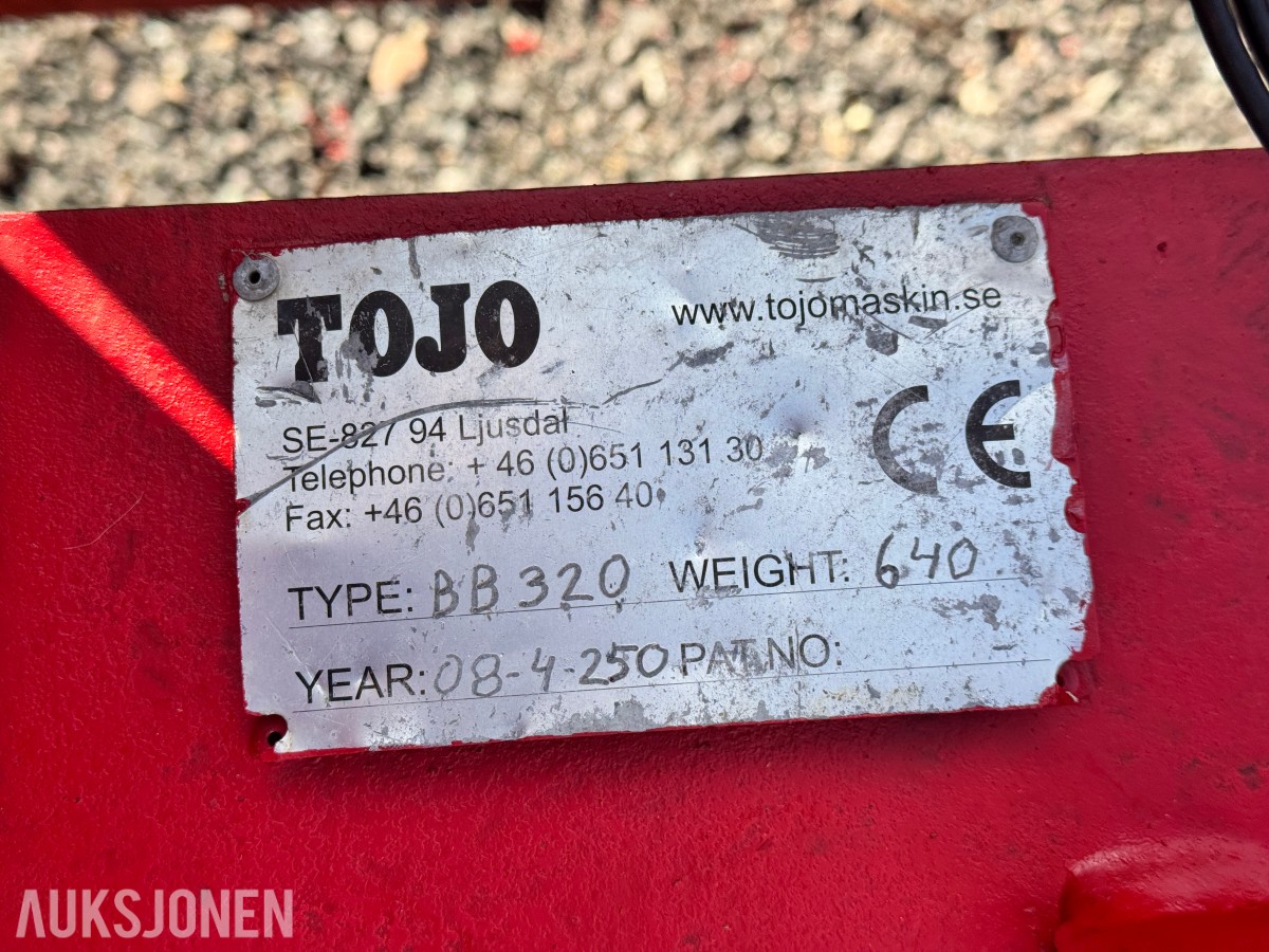 Tojo skjær BB320, 640 kg, bredde ca. 320 cm
