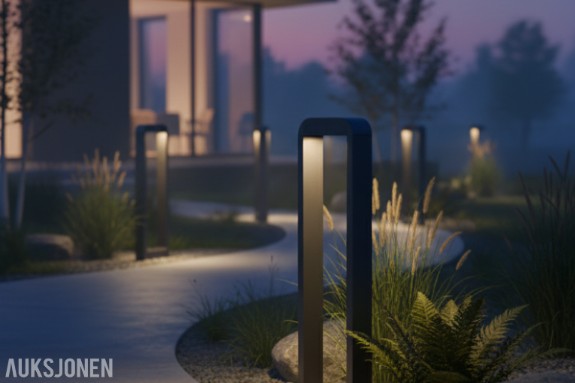 8 stykk Utendørs Pullertlampe LED (Bollard light) Helt nye! Lampens design er slankt og stilrent!