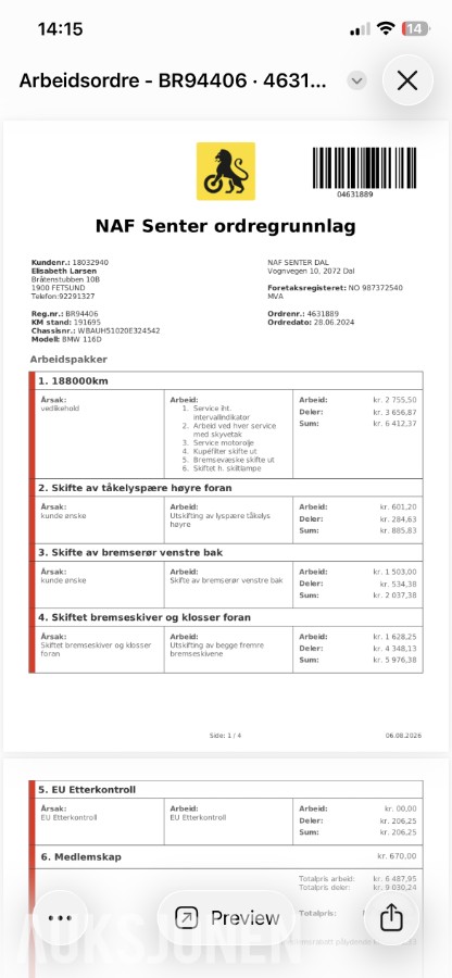 2010 BMW 116D 2.0 Diesel 90hk EU ok til 04.2028