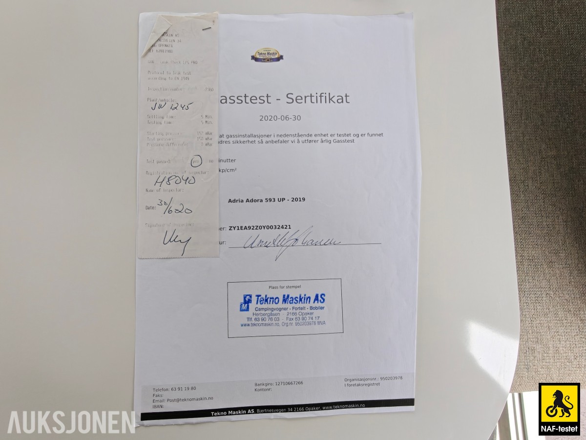 2020 ADRIA ADORA 593 UP - ALDE - DOBBELTSENG - DUSJ - KJØLESKAP M/FRYS