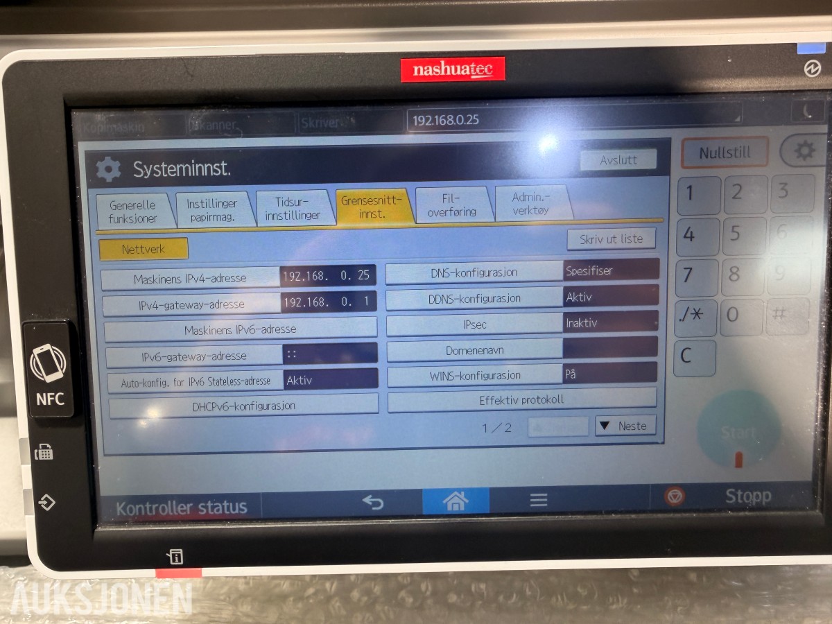 Nashuatec / Ricoh MP C4504exSP A3 farge multifunksjonsmaskin med etterbehandler