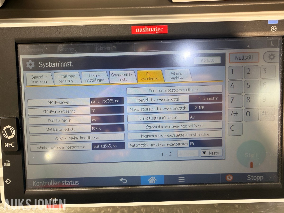 Nashuatec / Ricoh MP C4504exSP A3 farge multifunksjonsmaskin med etterbehandler
