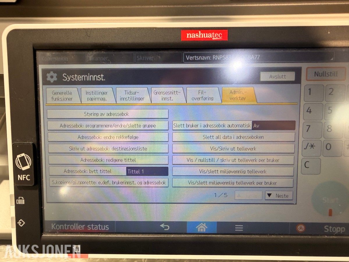 Nashuatec / Ricoh MP C4504exSP A3 farge multifunksjonsmaskin med etterbehandler
